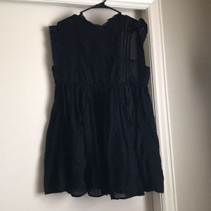 Free People Black Lace Peasant Dress NWOT